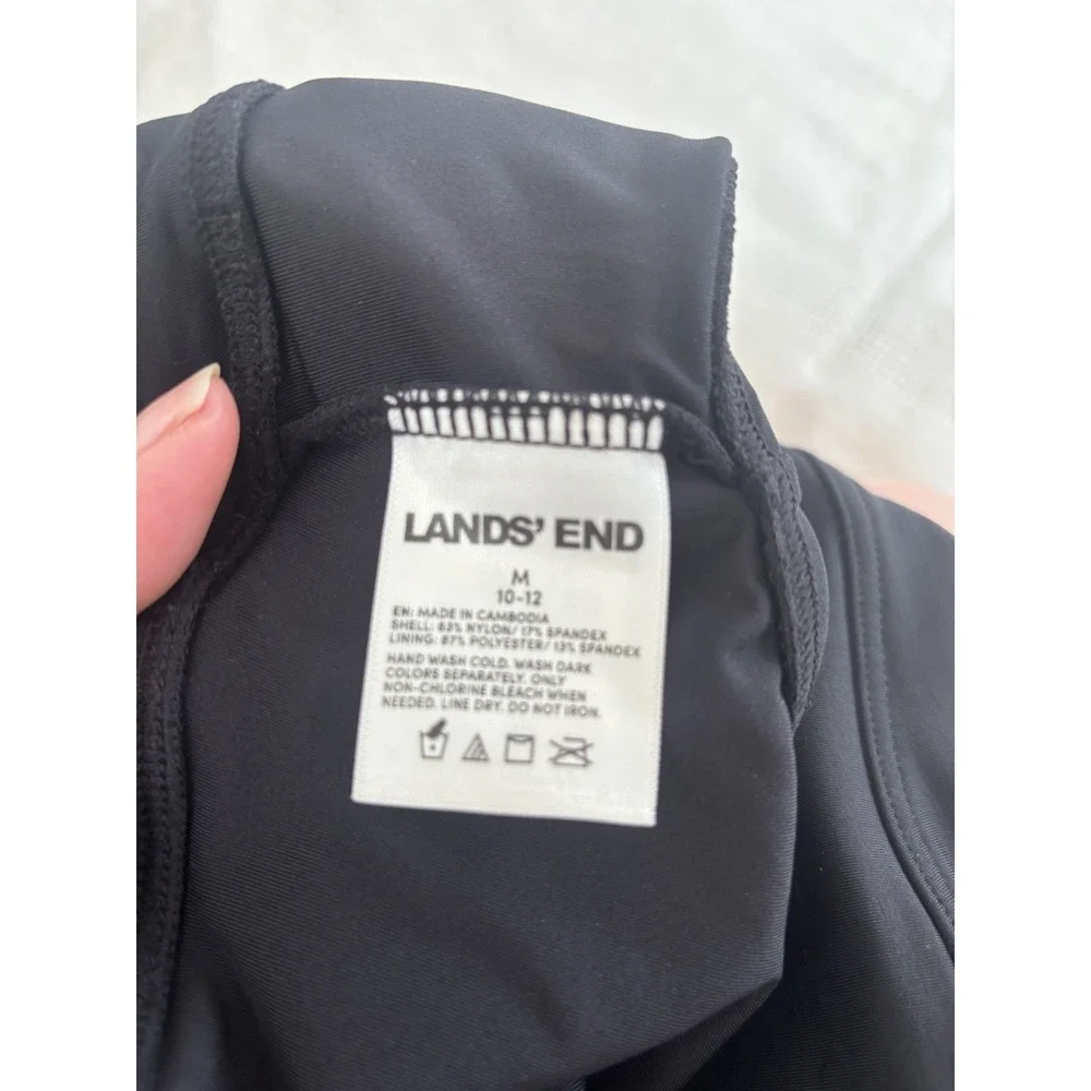 Lands' End Women's Med (10-12) High Waist Waisted Bikini Bottom Swim Black - Picture 5 of 5